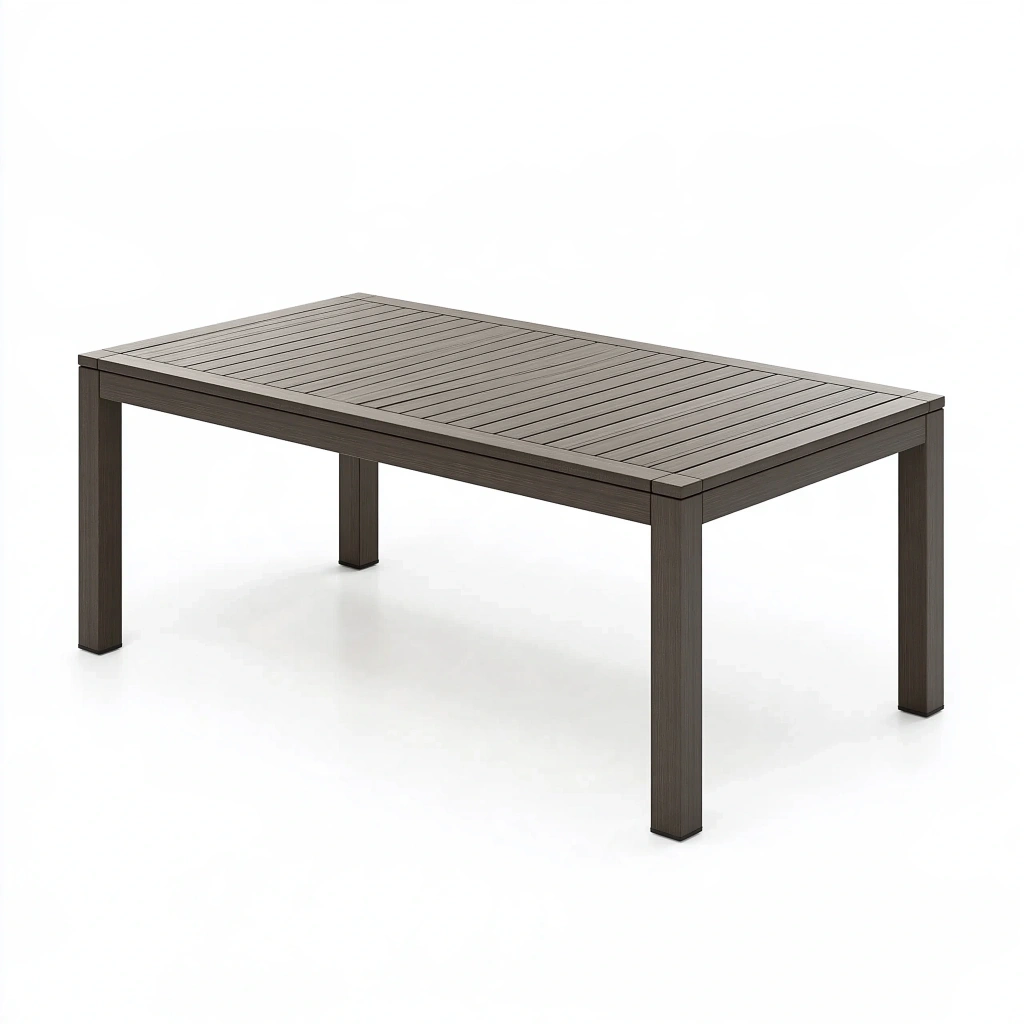 Stół ogrodowy 200 x 100 x 75 cm metalowy antracytowy z listwowym blatem